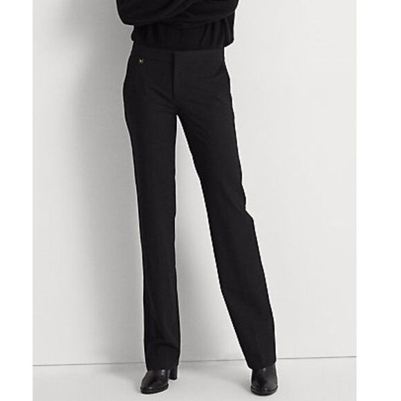 Lauren Ralph Lauren Linen Pants Size 8 Black - Picture 1 of 11